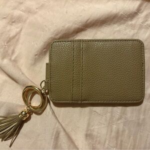 Brown Card Holder with Tassel Keyring
